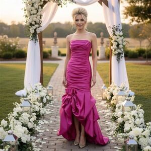 Gunne Sax Barbie Core Pink Satin
Evening Gown SZ 1 Jessica McClintock VTG Formal